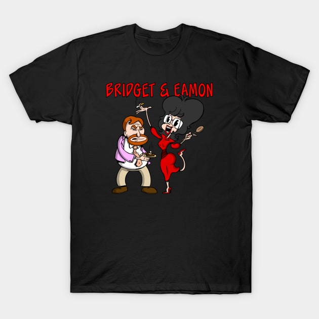 Bridget and Eamon - RTE Irish Television Cartoon Characters T-Shirt by natebramble